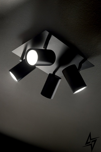 Спот с четырьмя лампами Ideal Lux Spot Pl4 Nero 156781 23141 фото в живую, фото в дизайне интерьера