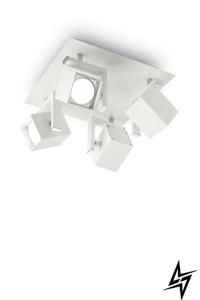 Спот с четырьмя лампами Ideal Lux Mouse Pl4 Bianco 73583 13025 фото в живую, фото в дизайне интерьера
