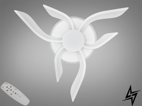 Цікава LED люстра з пультом димером та підсвіткою 52 Вт біла Basita 26-21721 26-21721 фото
