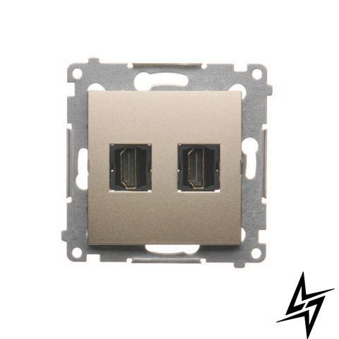 Розетка HDMI 2-на золотий матовий Simon 54 DGHDMI2.01/44 фото