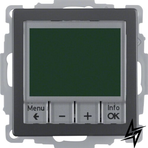 Цифровий термостат 20446086 QX з дисплеєм 8А / 250В (антрацит) Berker фото