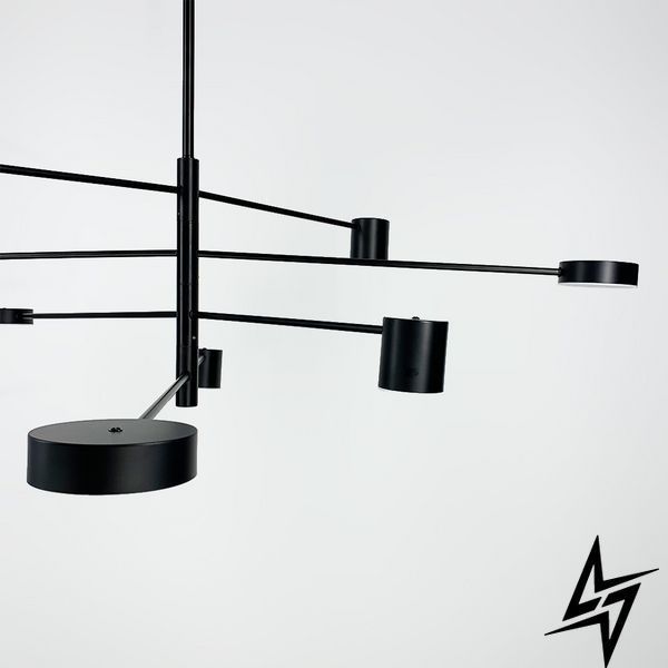 Современная черная LED люстра с рожками, который регулюються по оси 26-1579 DE31/8 BK фото