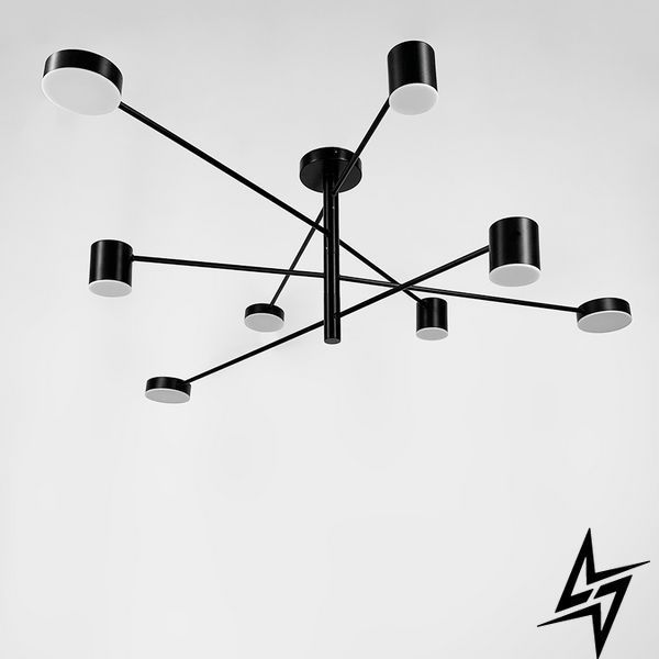 Современная черная LED люстра с рожками, который регулюються по оси 26-1579 DE31/8 BK фото