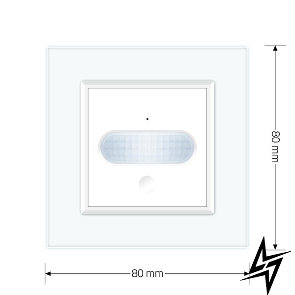 Датчик присутності та руху з Cенсорним вимикачем Livolo білий скло (VL-C7FCU-2WP) фото