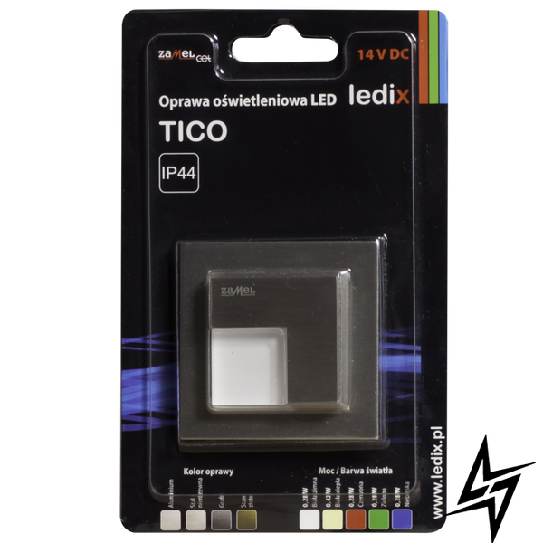 Настенный светильник Ledix Tico с рамкой 05-111-22 накладной Сталь 3100K 14V ЛЕД LED10511122 фото в живую, фото в дизайне интерьера