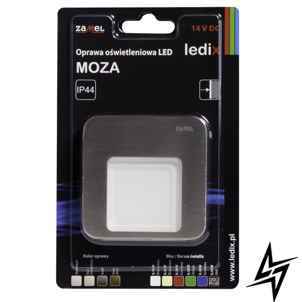 Настінний світильник Ledix Moza 01-111-26 накладний Сталь RGB 14V LED LED10111126 фото наживо, фото в дизайні інтер'єру