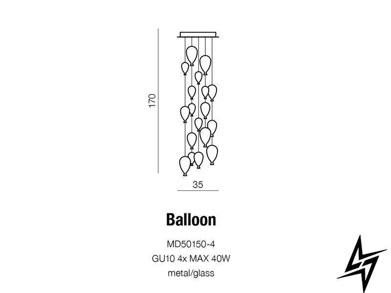 Люстра AZ2164 Azzardo Balloon MD50150-4  фото в живую, фото в дизайне интерьера