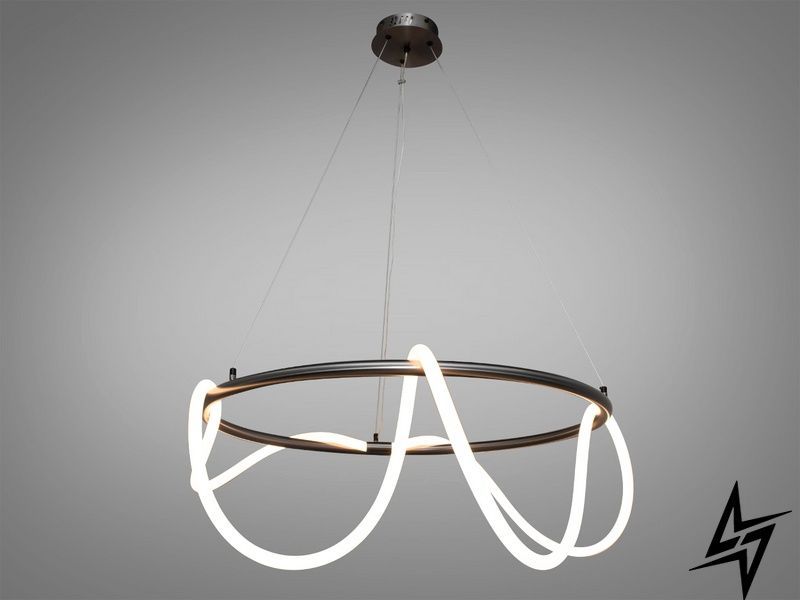 Сучасна LED люстра 48 Вт hoselight хром чорна Gitele 23-33117 23-33117 фото