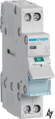 Вимикач навантаження Hager SBB232 SBB 2P, 32 А, 0-1 фото