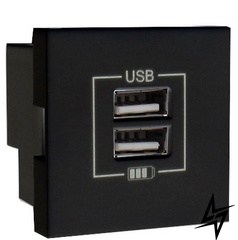 Механизм двойной USB розетки Logus 45439 SPM CHARGER TYPE A черный Efapel фото