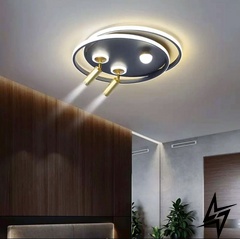 Потолочный светильник с золотистыми спотами LE26534 LED 3000-6000K 60x15x60см Черный G 568/2+LED фото в живую, фото в дизайне интерьера
