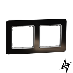 Рамка 2 поста Schneider Electric SDD361802 Sedna Elements чорне скло пластик фото