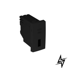 Одинарное зарядное устройство USB типа A 1-мод Чёрный матовый 45383 SPM Efapel Quadro 45 фото