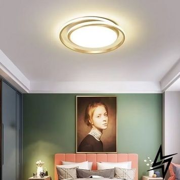 Золота стельова LED люстра з пультом дк &Oslash; 50 см MJ43-450 GD фото