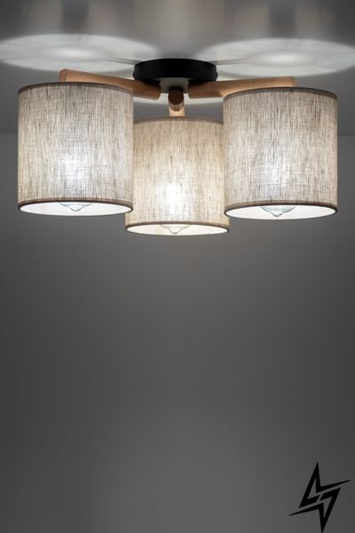Стельова люстра TK Lighting Deva 6865 на 3 лампи E27 коричневий чорний і бежевий 22 &times; 45 см фото