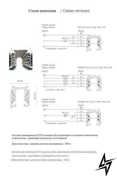 Шинопровід 2 м 3 фази Nowodvorski Ctls 8717 білий 8717 фото