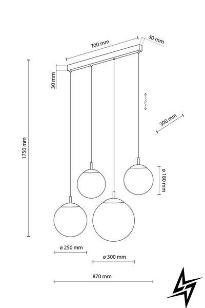 Люстра TK Lighting Esme 4790 чорна 4&times;E27 4790 фото