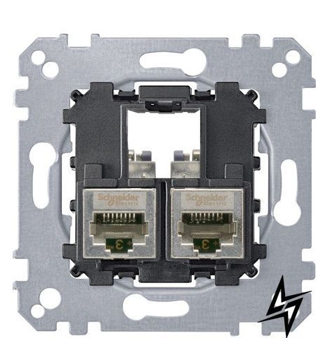 Механізм комп'ютерної розетки RJ-45 2-П cat 5е STP Schneider Electric Merten MTN4575-0012 фото