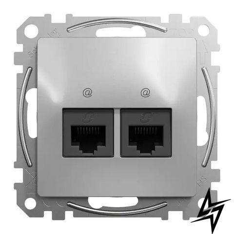 Розетка комп'ютерна Schneider Electric SDD113452 Sedna Design алюміній Cat 5e UTP пластик фото