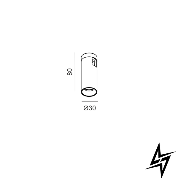 LTX 15.0308.4.930.BR Прожектор AIR_TUB S, D30mm, H80mm, LED 4W, 3000K, 36&deg;, 403Lm, CRI>90, 48V, DIM: DALI, 0-10V, IP20, латунь фото