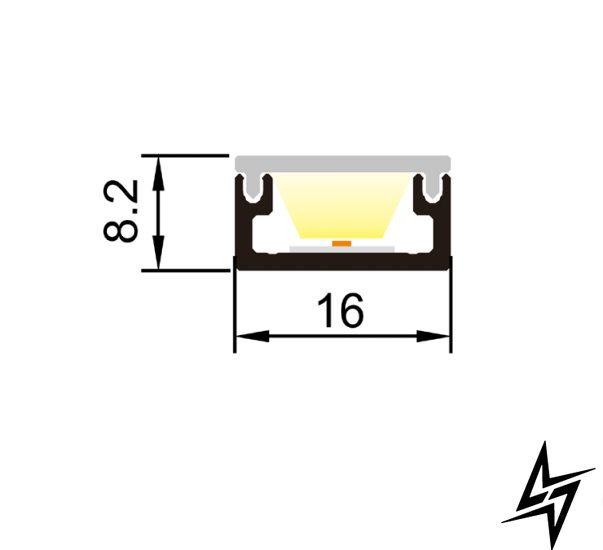 LED-профіль ALUMLED з розсіювачем 2м LP1608B1_2 LP1608B1_2 фото