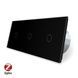 Розумний сенсорний ZigBee вимикач 3 сенсорів (1-1-1) Livolo чорний (VL-C701Z/C701Z/C701Z-12) фото