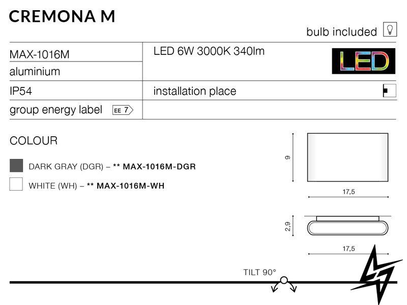 Вуличний настінний AZ2181 Azzardo Cremona MAX-1016M-WH LED  фото наживо, фото в дизайні екстер'єру