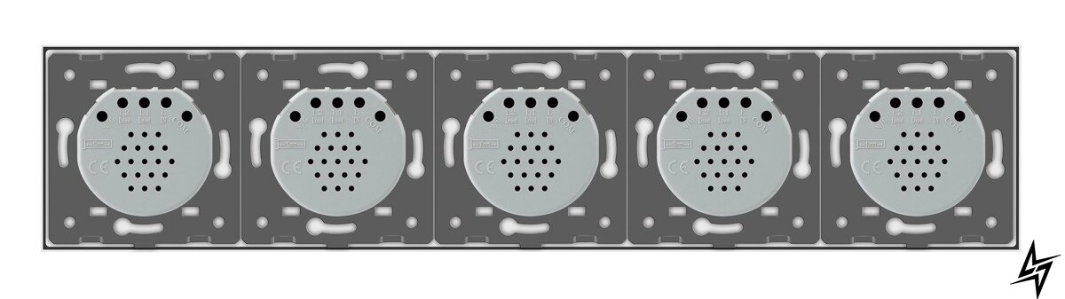 Сенсорный выключатель 5 сенсоров (1-1-1-1-1) Livolo белый стекло (VL-C705-11) фото