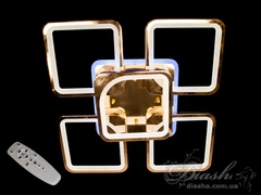 Потолочная люстра с диммером и LED подсветкой цвет золото 150W D23-33970 Золото 8060/4+1G LED 3color dimmer фото в живую, фото в дизайне интерьера