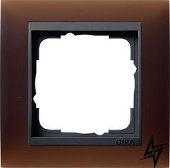 021113 Рамка Event Темно-коричневый / Черный 1-постовая Gira фото