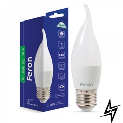 LED лампа Feron 25722 Standart E27 6W 4000K 3,7x12,6 см фото