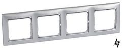 Чотиримісний рамка Valena горизонтальна алюміній/срібло 770354 Legrand фото