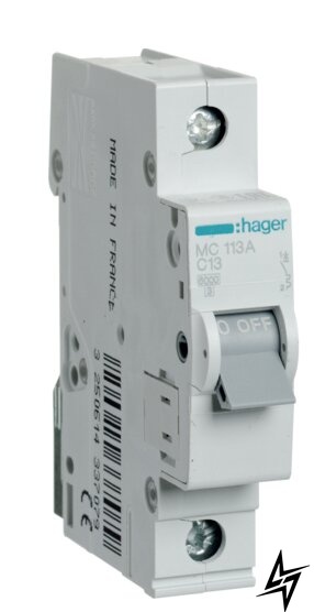 Автоматический выключатель Hager MC113A 1P 13A C 6kA фото
