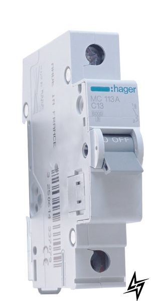 Автоматичний вимикач Hager MC113A 1P 13A C 6kA фото