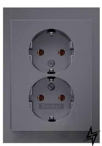 Двойная розетка Berker K.5 47747004 16 А стальная 47747004 фото