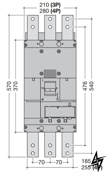 Автоматический выключатель HNF981H h1600 In=1250А 4P 50кА LSI Hager фото