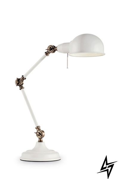 Офисная настольная лампа Ideal Lux Truman Tl1 Bianco 145198 93967 фото в живую, фото в дизайне интерьера