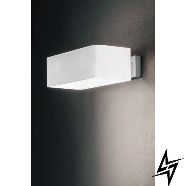 Настенный светильник Ideal Lux Box Ap2 Bianco 9537 48305 фото в живую, фото в дизайне интерьера