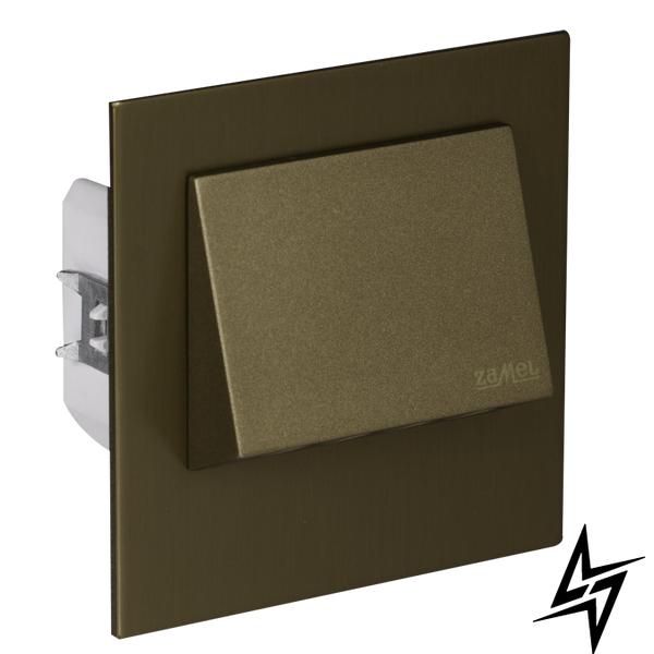 Настінний світильник Ledix Navi з рамкою 11-215-46 врізний Старе золото RGB 14V з радіоконтроллер RGB LED LED11121546 фото наживо, фото в дизайні інтер'єру