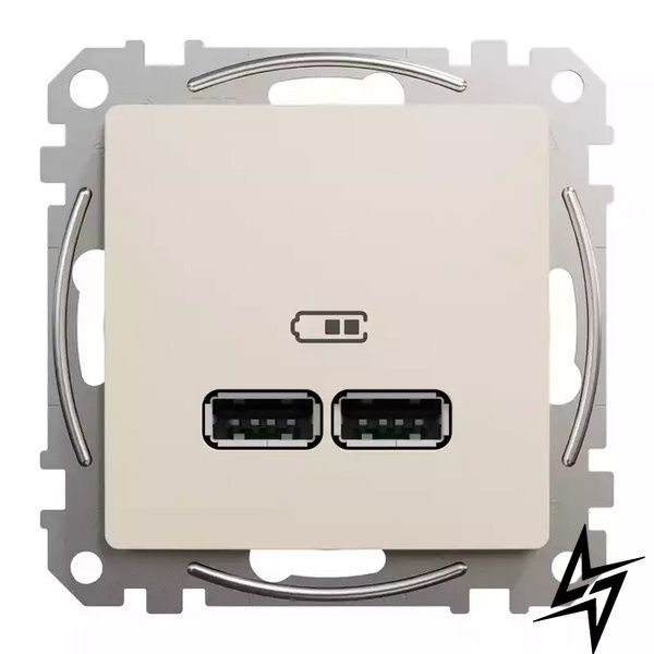 USB-розетка Schneider Electric SDD112401 Sedna Design, бежевая, глянцевая, IP20 SDD112401 фото