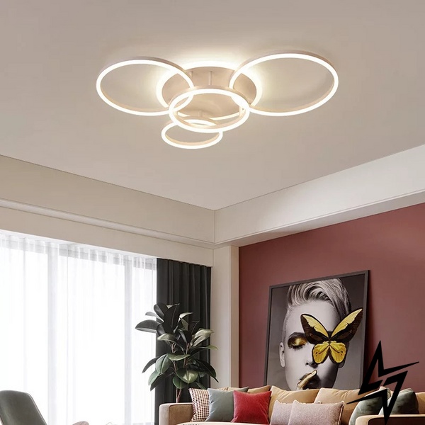 Люстра потолочная LED с пультом L23-36936 Белый A55021/4-RGB-wh-k фото в живую, фото в дизайне интерьера