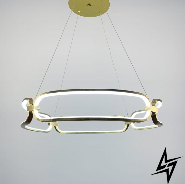 Роскошная модель светильника в золотом цвете со встроенными светодиодами LE25179 LED 77W 3000-6000K 60x60см Золото AA 238 AB фото в живую, фото в дизайне интерьера