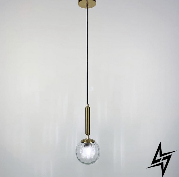 Подвесной светильник с прозрачным или белым матовым плафоном LE26029 15см Латунь/Прозрачный A 201/1 фото в живую, фото в дизайне интерьера