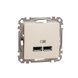 USB-розетка Schneider Electric SDD112401 Sedna Design, бежевая, глянцевая, IP20 SDD112401 - изображение 1