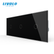 Сенсорный выключатель 3 сенсора (1-1-1) Livolo черный стекло (VL-C701/C701/C701-12) фото