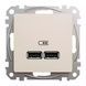 USB-розетка Schneider Electric SDD112401 Sedna Design, бежевая, глянцевая, IP20 SDD112401 - изображение 2