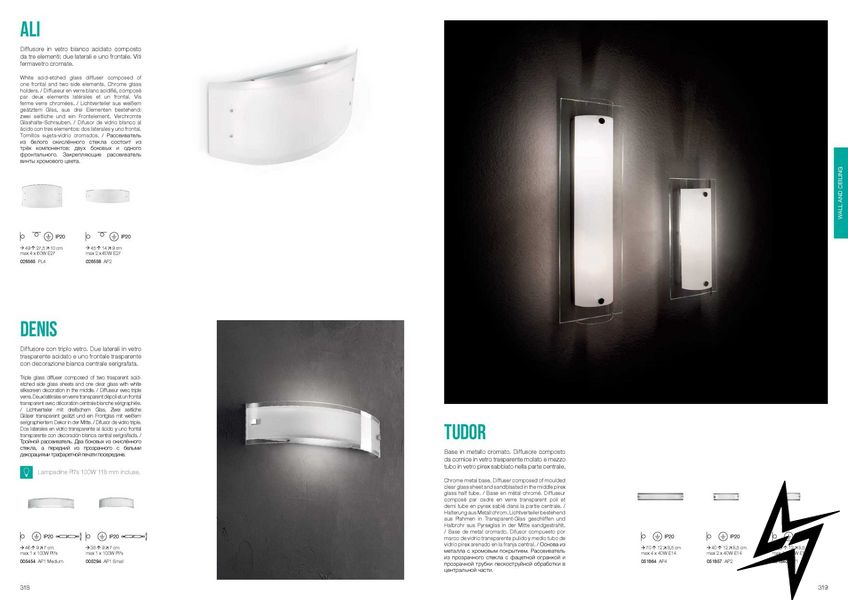 Настенный светильник Ideal Lux Denis Ap1 Small 005294 48402 фото в живую, фото в дизайне интерьера