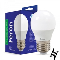 LED лампа Feron 25676 Standart E27 6W 6400K 4,5x8,2 см фото