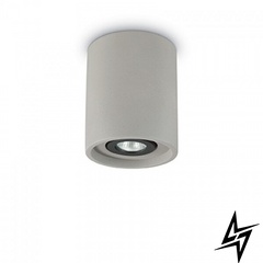 Точковий накладний світильник Ideal Lux Oak Pl1 Round Cemento 150437 22984 фото наживо, фото в дизайні інтер'єру