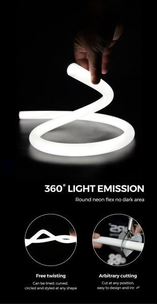 Гнучкий неон COLORS 12V IP65 21,6W 302Lm RGB-SPI 3м NNR25-RGB-SPI фото